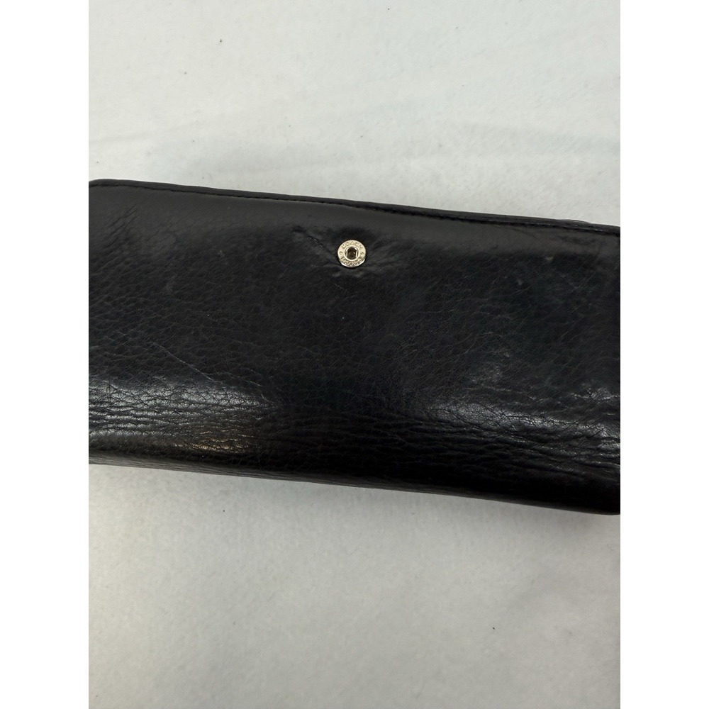 Coach Black Leather Bifold Wallet Zipper Clutch - Picture 9 of 9